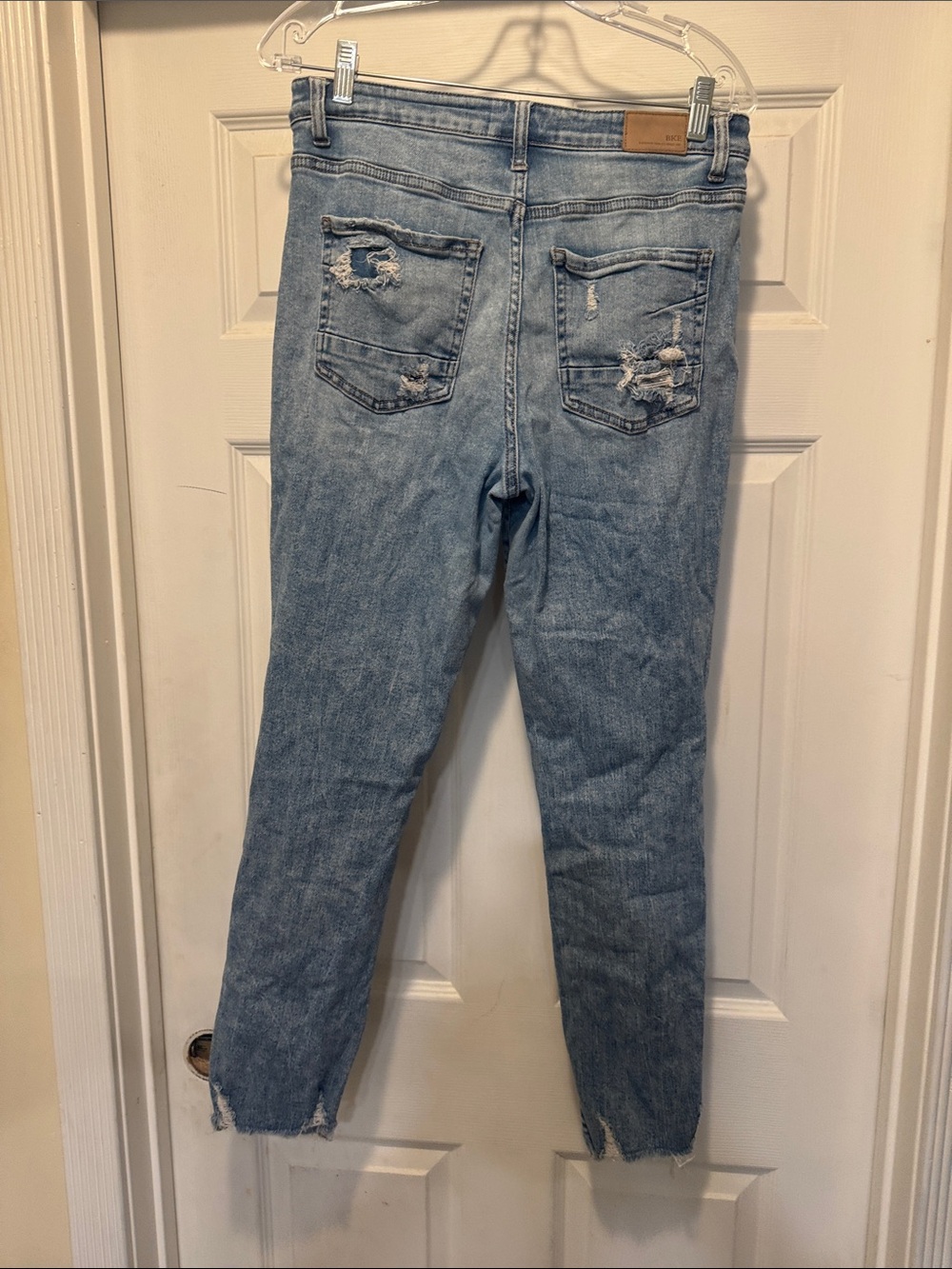 BKE mom jeans Light Blue Distressed Ankle Jeans - Picture 4 of 6